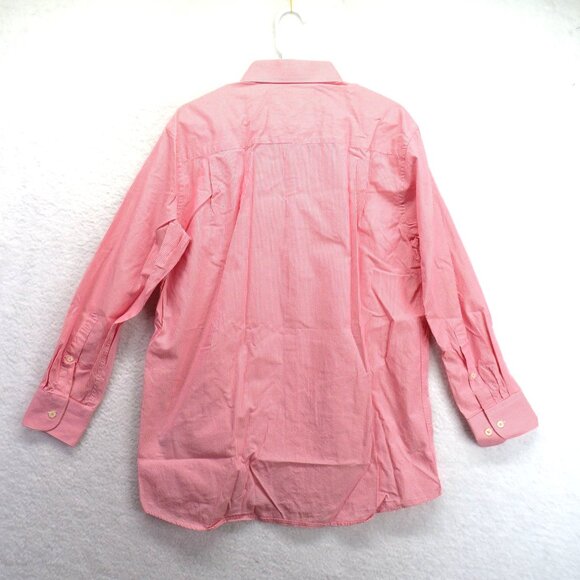 Tattersall London Shirt Mens Size 16 1/2 Pink Check Long Sleeve Button Up‎ - Picture 3 of 9